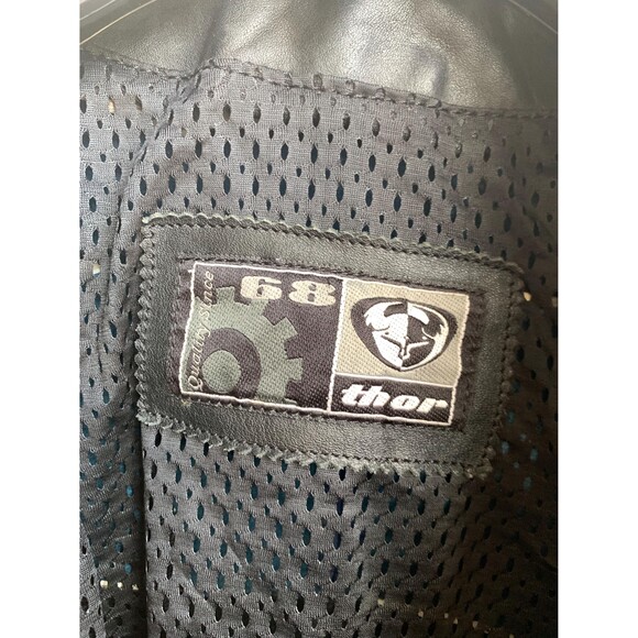 Vintage Black and Blue Leather Motorcycle Racing Jacket - Size L - Picture 4 of 10